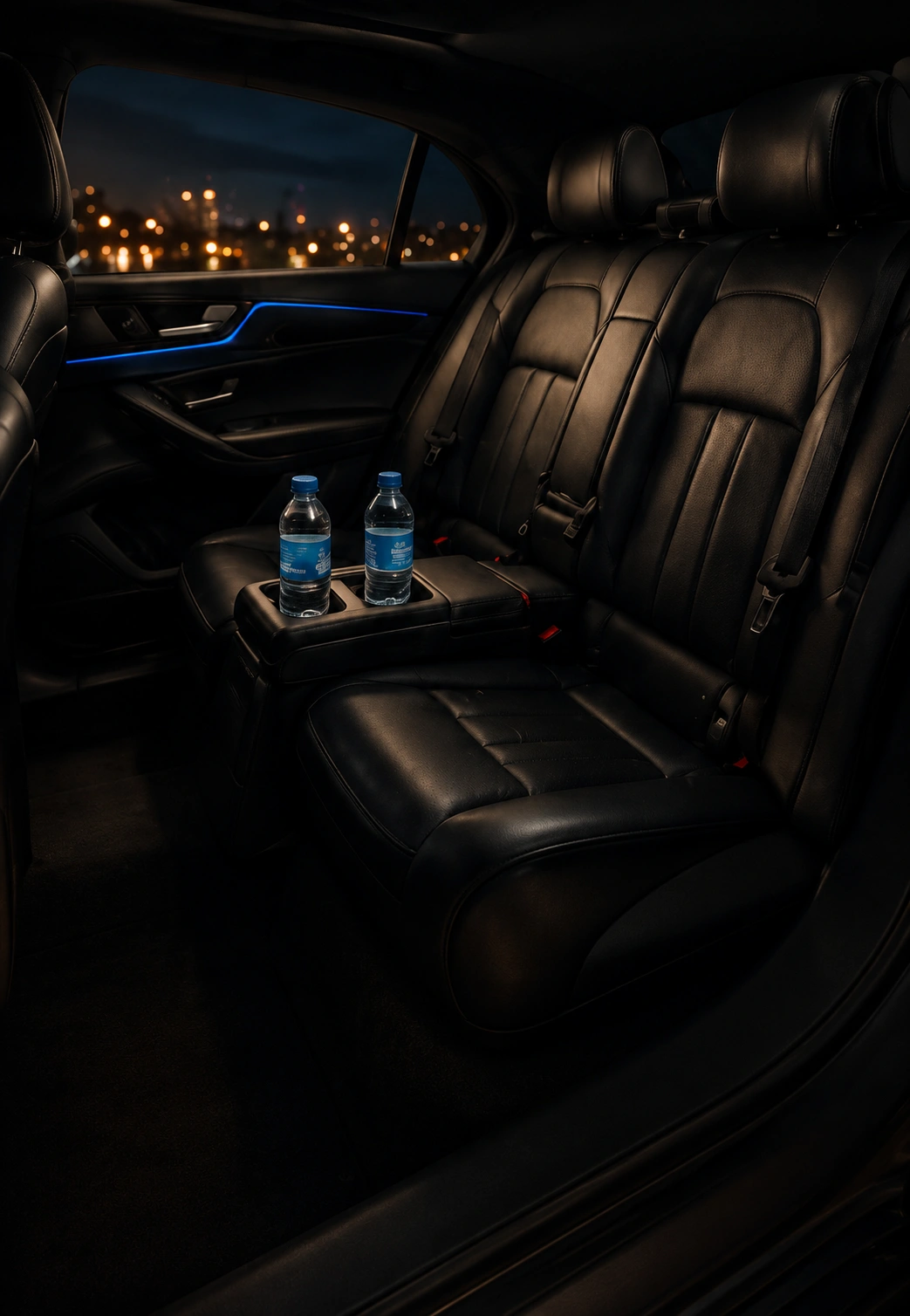 Intérieur de berline VTC premium pour chauffeur privé Côte d’Azur